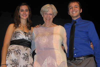 linda garvin with andrew cupo and brittany szoboda.