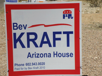 bev kraft campaign sign