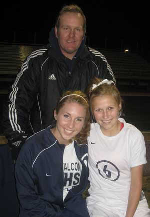 CSHS coach jeff vittorio and lady falcons