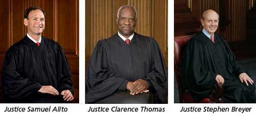 Justices Alito, Thomas, Breyer