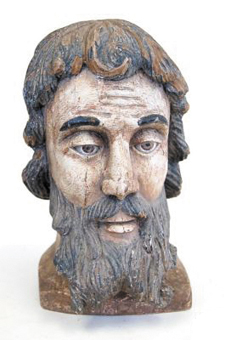 spanish carved wood head