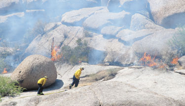 brush fire at hawksnest in carefree