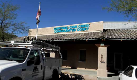 carefree cave creek court sign